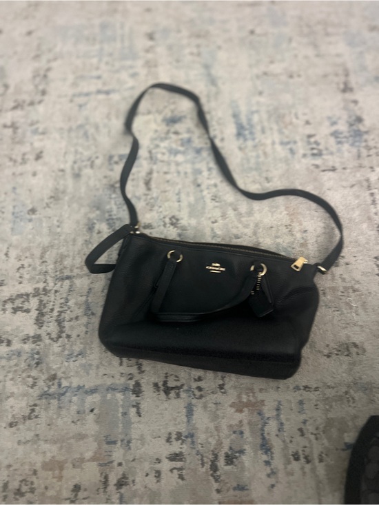 Coach Handbags - Coach Black Pebbled Leather Crossbody Shoulder Bag with Gold Accents